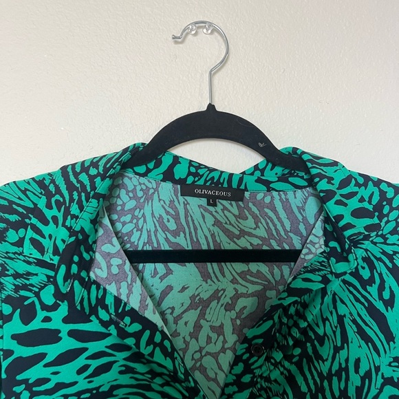 OLIVACEOUS Green & Black Animal Print Dress (NWT) - Picture 4 of 5